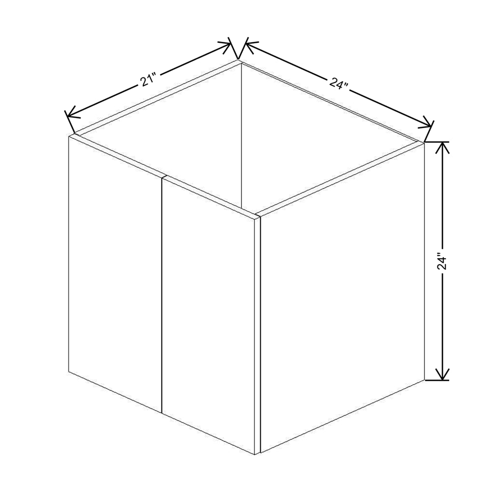 Modernform Cabinet Gloss White 24" W X 24" H X 21" D Vanity Floating Full Height Double Door Cabinet